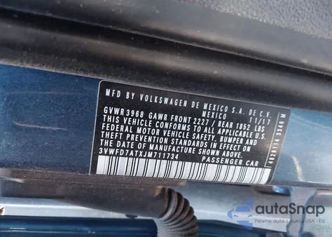 2018 Volkswagen Beetle 2.0T Coast/2.0T S из США, поврежденный, VIN 3VWFD7ATXJM711734